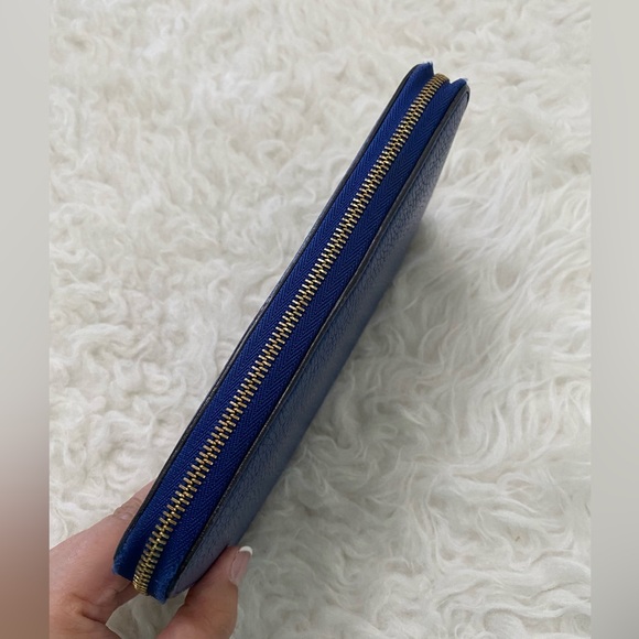 CELINE Drummed Large Zip Around Multifunction Wallet Indigo - Picture 3 of 13